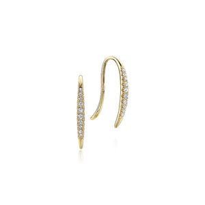 Gabriel & Co. Tapered Diamond Fish Wire Earrings