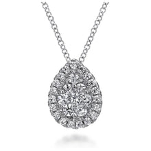 Load image into Gallery viewer, Gabriel &amp; Co. Tear Drop Cluster Diamond Pendant
