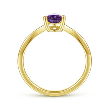 Load image into Gallery viewer, Gabriel &amp; Co. Teardrop Amethyst and Diamond Triangle Ring
