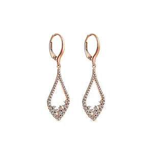 Gabriel & Co. Teardrop Diamond Vintage Style Earrings