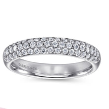 Load image into Gallery viewer, Gabriel &amp; Co. Three Row Pave Diamond Anniversary Band
