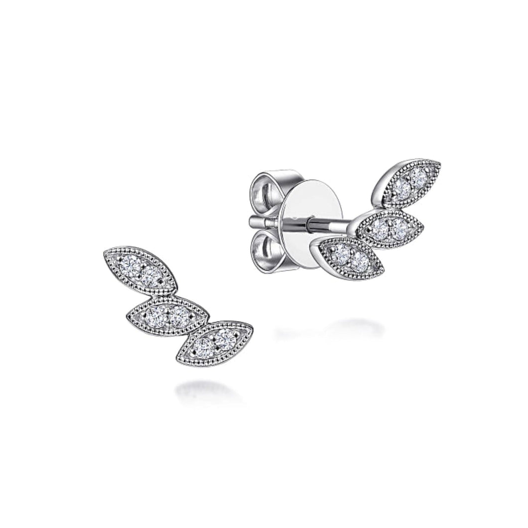 Gabriel & Co. Triple Marquise Shape Petite Leaf Earrings