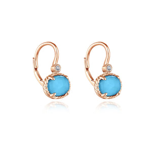 Gabriel & Co. Turquoise and Rock Crystal Diamond Earrings