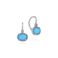 Load image into Gallery viewer, Gabriel &amp; Co. Turquoise and Rock Crystal Diamond Earrings
