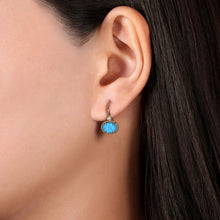 Load image into Gallery viewer, Gabriel &amp; Co. Turquoise and Rock Crystal Diamond Earrings
