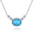 Load image into Gallery viewer, Gabriel &amp; Co. Turquoise and Rock Crystal Diamond Pendant
