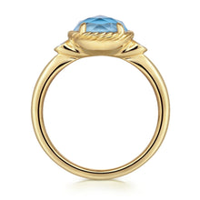 Load image into Gallery viewer, Gabriel &amp; Co. Turquoise and Rock Crystal Diamond Ring
