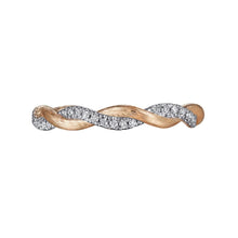 Load image into Gallery viewer, Gabriel &amp; Co. Twist Satin Finish Diamond Stackable Band
