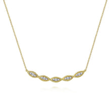 Load image into Gallery viewer, Gabriel &amp; Co. Twisted Curved Diamond Bar Necklace
