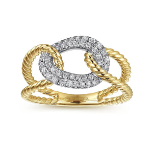 Gabriel & Co. Twisted Open Shank Pave Diamond Ring