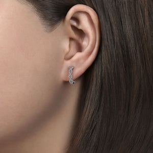 Gabriel & Co. Twisted Pave Diamond Huggie Earrings