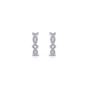 Gabriel & Co. Twisted Pave Diamond Huggie Earrings