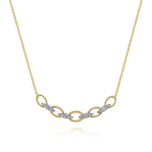 Gabriel & Co. Twisted Rope Link Diamond Necklace
