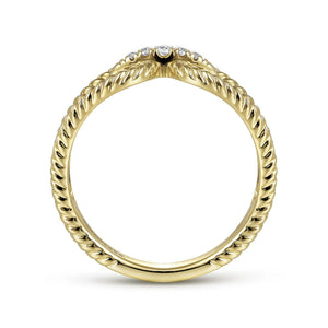 Gabriel & Co. Twisted Rope Pave Diamond Connector Ring