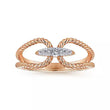 Load image into Gallery viewer, Gabriel &amp; Co. Twisted Rope Pave Diamond Connector Ring
