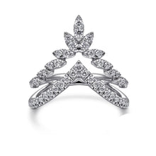 Load image into Gallery viewer, Gabriel &amp; Co. Two-Row Marquise Shaped Diamond Chevron Ring
