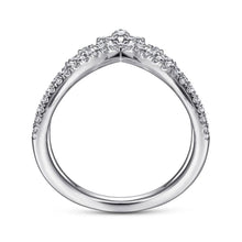 Load image into Gallery viewer, Gabriel &amp; Co. Two-Row Marquise Shaped Diamond Chevron Ring

