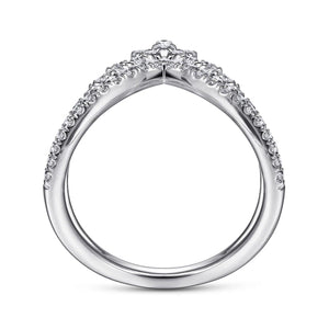 Gabriel & Co. Two-Row Marquise Shaped Diamond Chevron Ring