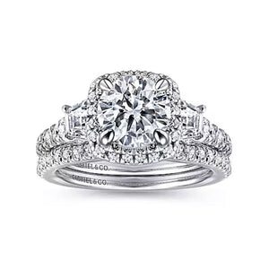 Gabriel & Co. "Verline" Cushion Halo Diamond Engagement Ring
