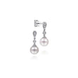 Load image into Gallery viewer, Gabriel &amp; Co. Vintage Style Pearl Drop Diamond Earrings
