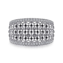 Load image into Gallery viewer, Gabriel &amp; Co. White Sapphire Bujukan Wide Band Ring
