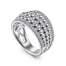 Load image into Gallery viewer, Gabriel &amp; Co. White Sapphire Bujukan Wide Band Ring
