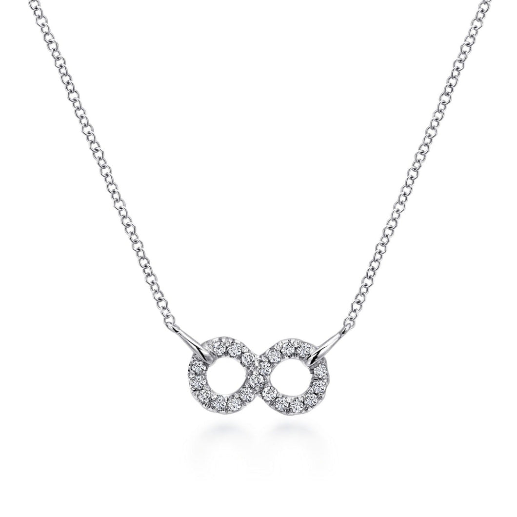 Gabriel & Co. White Sapphire Infinity Symbol Necklace