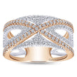 Load image into Gallery viewer, Gabriel &amp; Co. Wide Criss Cross Diamond Anniversary Band
