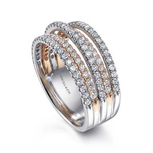 Gabriel & Co. Wide Layered Diamond Right Hand Ring
