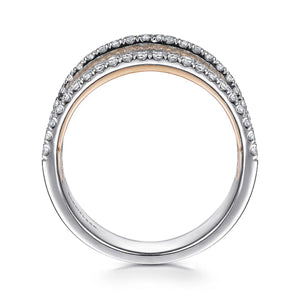 Gabriel & Co. Wide Layered Diamond Right Hand Ring