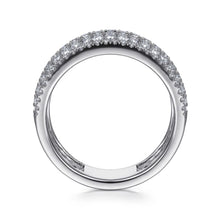 Load image into Gallery viewer, Gabriel &amp; Co. Wide Round Cut Pave Set Five Row Diamond Band
