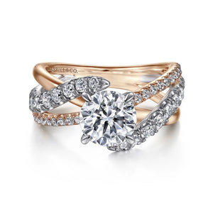 Gabriel & Co. "Zaira" Bypass Twist Diamond Engagement Ring
