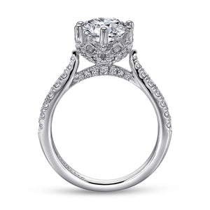 Gabriel & Co."Genoa" Halo Six Prong Diamond Engagement Ring