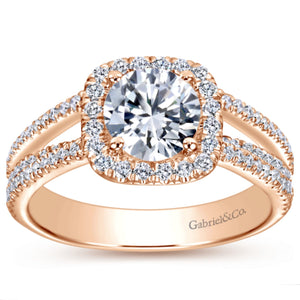 Gabriel & Co."Hillary" Halo Diamond Engagement Ring