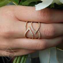 Load image into Gallery viewer, Gabriel &amp; Co. Contemporary Wave Geometric Diamond Ring
