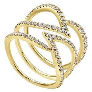 Gabriel Contemporary Wave Geometric Diamond Ring
