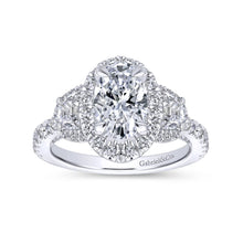 Load image into Gallery viewer, Gabriel &amp; Co.&quot;Waltz&quot; Diamond Engagement Ring Featuring Half Moon Diamonds
