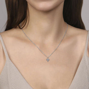 Gabriel Diamond Mini Leaf Pendant Necklace