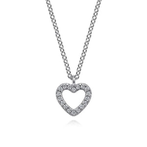 Gabriel Diamond Open Heart Pendant Necklace