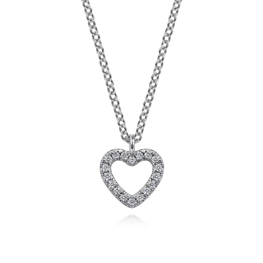Gabriel Diamond Open Heart Pendant Necklace