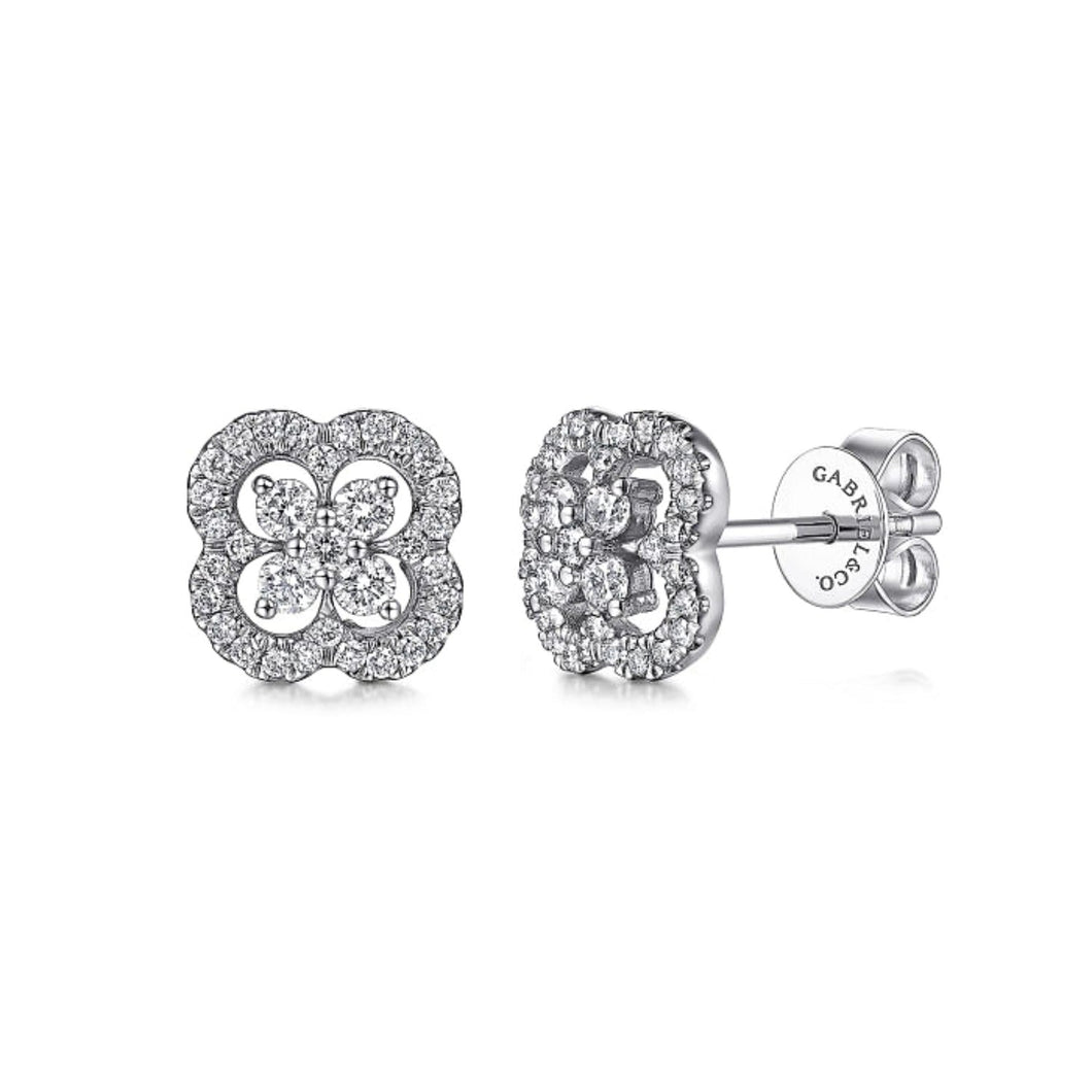 Gabriel Diamond Pave Clover Earrings