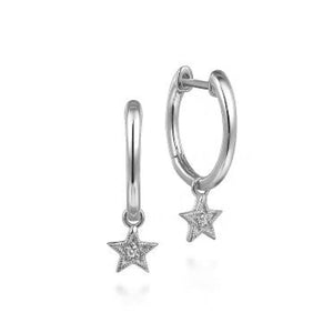 Gabriel Diamond Star Shape Huggie Earrings