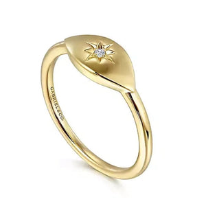 Gabriel Diamond Starburst Signet Ring