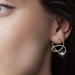 Gabriel & Co. "Diamond Swirl" Hoop Earrings