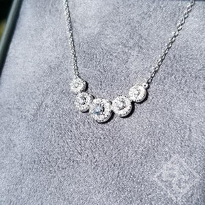 Gabriel & Co. Five Halo Diamond Necklace
