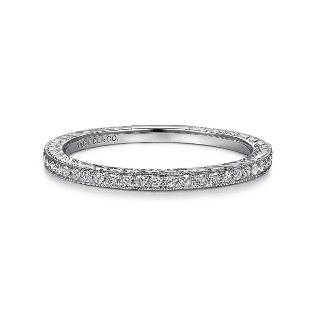 Gabriel Hand Carved Stackable Wedding Band