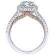 Load image into Gallery viewer, Gabriel &quot;Layla&quot; 14K White Gold Cushion Halo Diamond Engagement Ring
