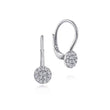 Load image into Gallery viewer, Gabriel Lever Back Round Pave Cluster Dangle Earrings
