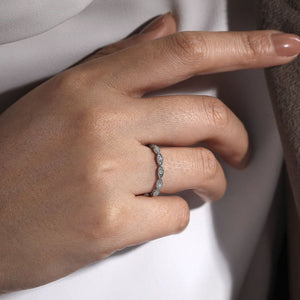 Gabriel "Luminous" Vintage Styled Diamond Ring with Milgrain Finish
