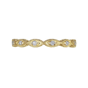Gabriel "Luminous" Vintage Styled Diamond Ring with Milgrain Finish